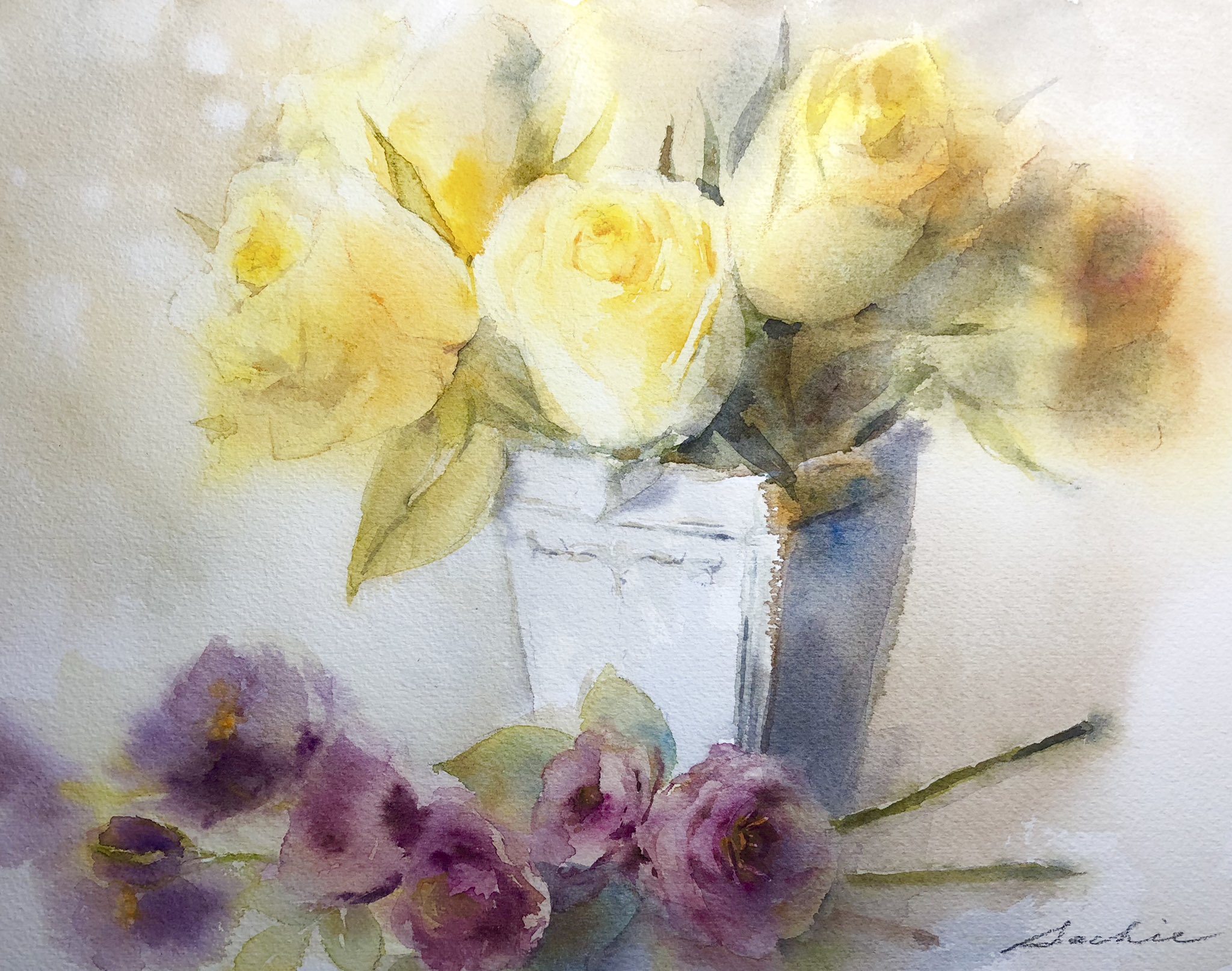 真紅の薔薇】アクリル画 F3 静物画 絵画 水彩 から 花の絵 真紅の薔薇】アクリル画 F3 静物画 絵画 水彩 から 花の絵
