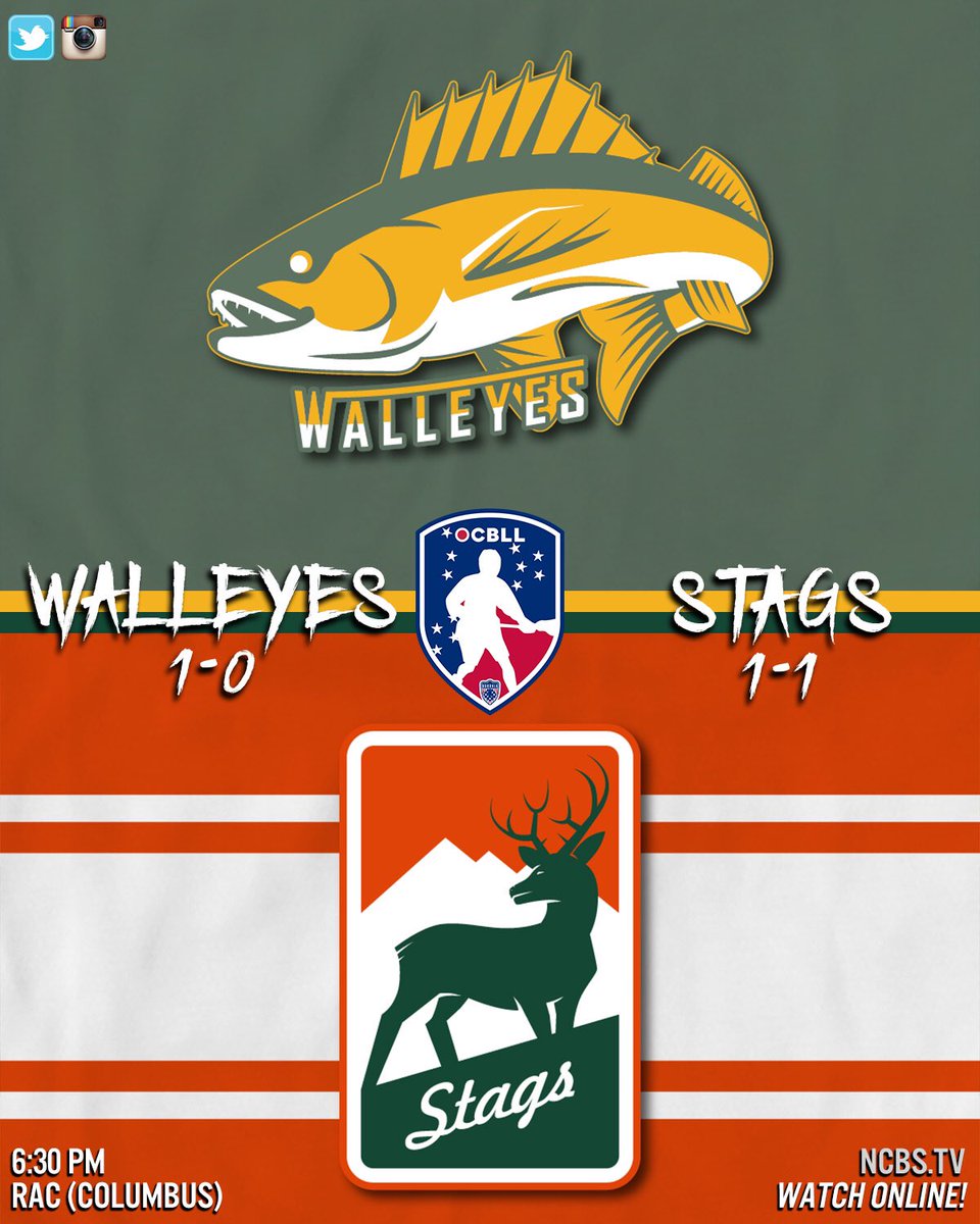 OHCBoxLax's tweet photo. Animals of the wild collide when the #Walleyes🐟 and the #Stags🦌 meet up at @The_ResoluteAC in Columbus to kick off tonight’s OCBLL doubleheader! Action kicks off at 6:30pm! * note new time #usboxla #RollStags #RuleTheLake https://t.co/qV2YvuSmfn