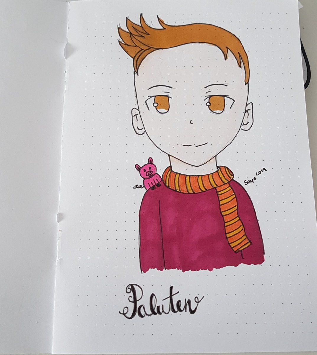btslover3012's tweet photo. Hab den lieben @Paluten gemalt ich hoffe es gefällt euch ^^ begleitet von einem Kleinen Edgar auf der Schulter xD ♡ und Ich vermisse Freedom♡ https://t.co/qu4vtLOSax