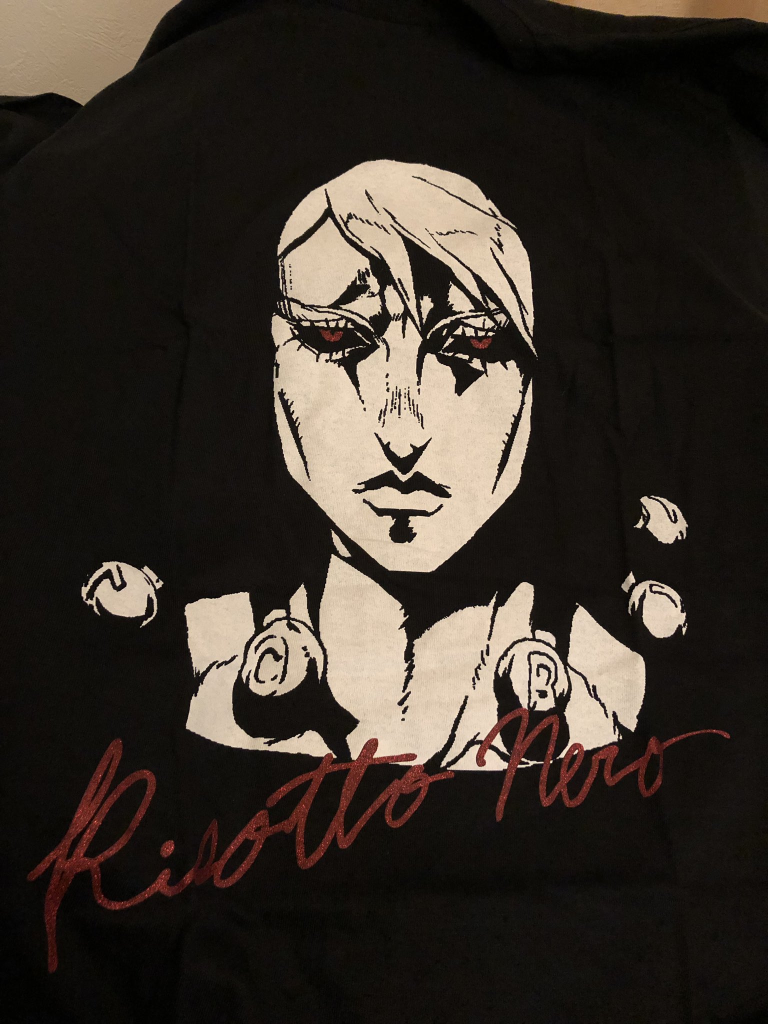 Uzivatel Freeze 南港crew 富士山芸者 Na Twitteru やっと届いた ジョジョの第5部暗殺チーム リゾット ネエロ ライブで着るぞー ジョジョ ジョジョの奇妙な冒険 第5部 暗殺チーム リゾットネエロ スタンド使い T Co Qpxgeulvyu Twitter