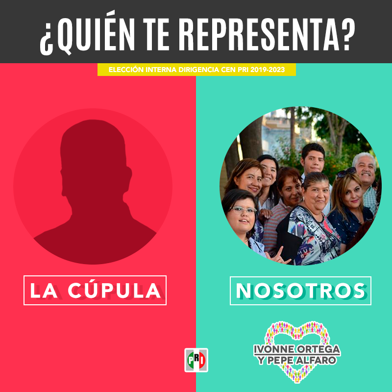 IvonneOP's tweet photo. ¿QUIÉN TE REPRESENTA?
 
En esta elección observa quién está presentando el PRI donde cabes tú: ¿la cúpula de las viejas prácticas o un espacio donde tú seas quien decida libremente? https://t.co/pZ4wcM2LhQ