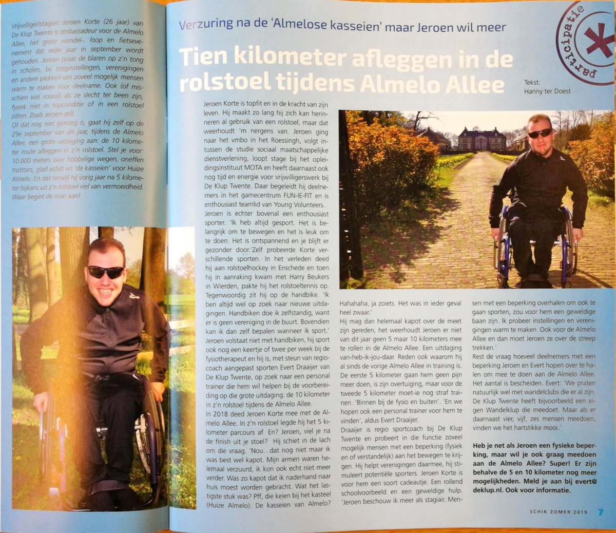 Jeroen gaat de 10km doen tijdens Menzis <a href="/Almeloallee/">AlmeloAllee</a> 2019. Hij "verheugd" zich op de Almelose kasseien.