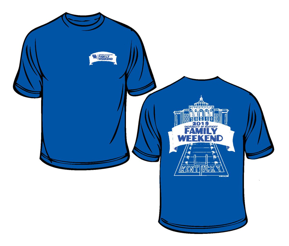 Order your 2019 Family Weekend t-shirts designed by Lexi Huth, a current UK student, NOW! Family Weekend t-shirts are $5 each and are exclusively available for pre-purchase at uky.edu/familyweekendt… or in person at the Student Involvement Box Office in the Gatton Student Center.