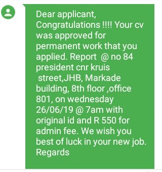 CourageRKhomola's tweet photo. I would like to warn all #JobSeekersSA about job scams that are making the rounds in the internet. One of scammers are located in the Markade Building in JHB CBD. See images.
#NgiyazfelaVideo #SONADEBATE2019 #SONAdebate #DearKasiThieves #AskAMan https://t.co/4Gdxq6m2Yj