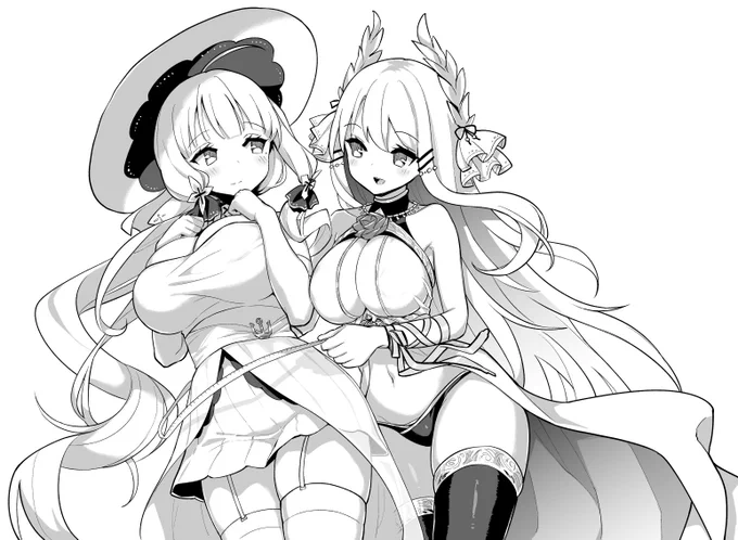 見切れてないイラストリアス&ヴィクトリアスです。
#アズ4
#びそくぜんしんっ
#アズールレーン 