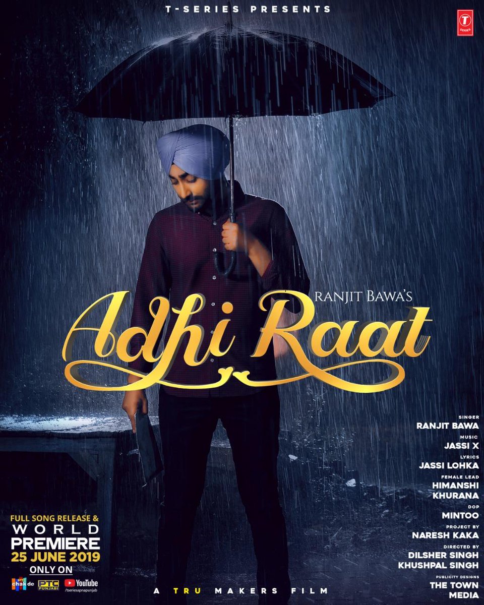 TSeries's tweet image. #AdhiRaat by @BawaRanjit is going to hit the music charts on 25th June 2019!
Music: #JassiX
Lyrics: #JassiLokha
@PTC_Network
