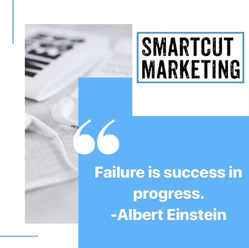 Smartcut_Mktg's tweet photo. You never fail, you either succeed or learn a lesson. Failing has had such a negative interpretation, but any successful business will tell you they failed at various things in the past. #authenticity #marketingagency #experientialmarketing #socialmediahelp https://t.co/FDV0ON2Zrg
