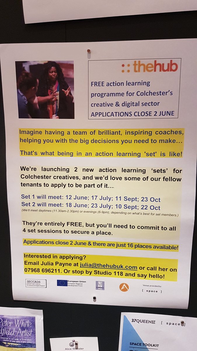 CuriousJuliaP's tweet photo. Thanks to everyone who braved the rain last night to come to our new evening action learning set for #ColchesterCreatives. Hope you all found it useful and inspiring! https://t.co/eP7AWzV670