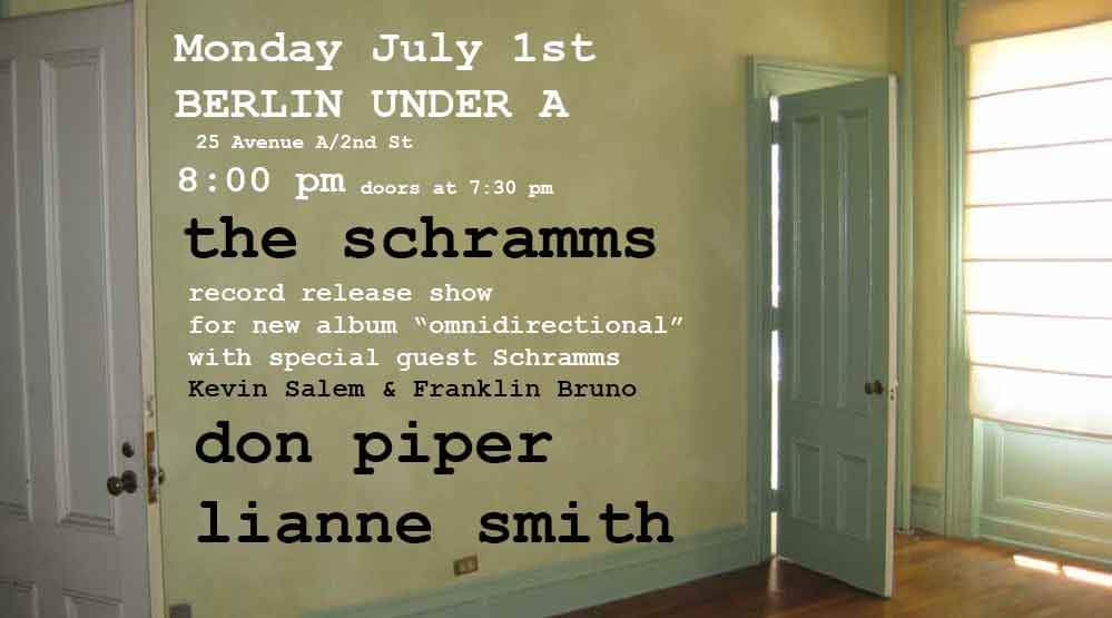 schramms_the's tweet photo. Making it official. Thrilled to have Kevin Salem and Franklin Bruno on board as special guest Schramms for the record release show. And Lianne Smith! And Don Piper! #theschramms #kevinsalem #barnonerecords #franklinbruno #liannesmith #donpiper #berlinUnderA https://t.co/7HT3jY0Gxc