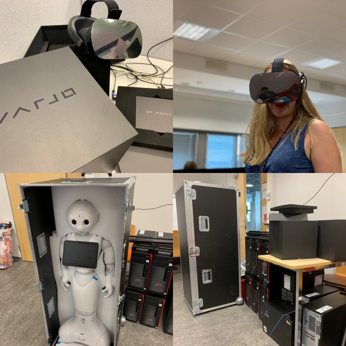 mylberg's tweet image. @SavoniaAMK leluja kerätty samaan tilaan ja @varjodotcom VR-laseja ajettu sisään. Meininki hyvä!👌👌 @akotimaa @Poolatin @TiinaArpola #xr #virtuaalitodellisuus