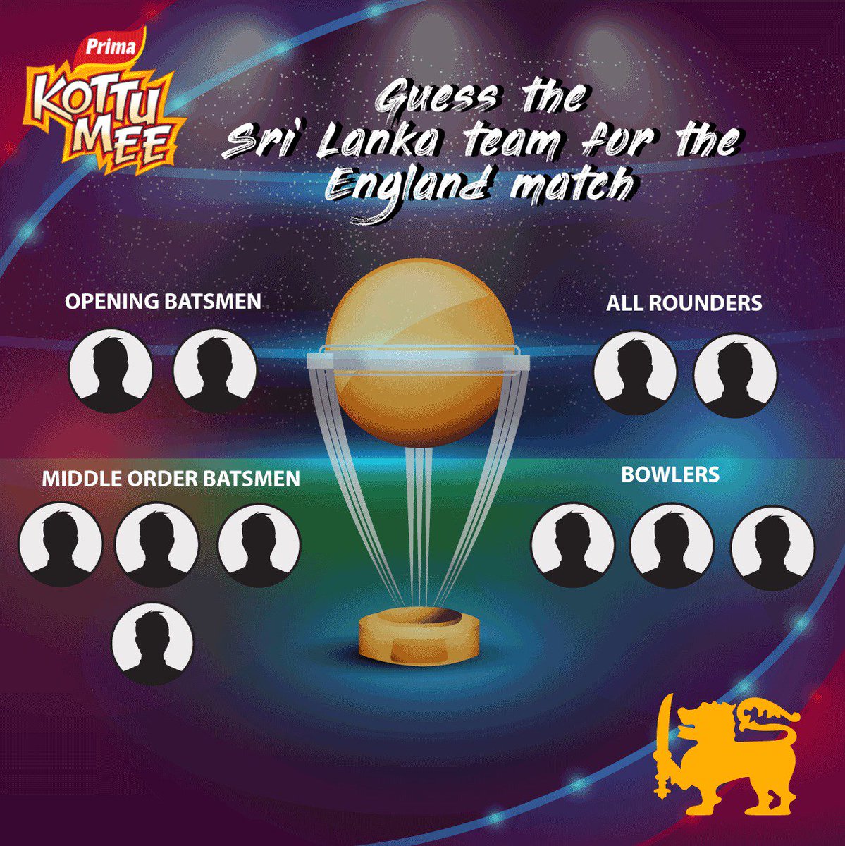 Guess the team for the England match from the following players and stand a chance to win exciting gifts!

#PrimaKottuMee #funthamai #CWC19 #SLVENG

*Conditions apply