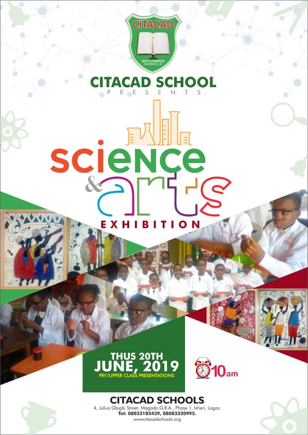 CitacadNG's tweet image. Science and Arts are the bedrock of creative and critical thinking.

You&apos;re invited to our Science and Arts Exhibition this Thursday, 20th June for a mind-blowing discovery of our great young minds.

#Citacadschools
#scienceandarts
#exhibition
#science 
#arts 
#school