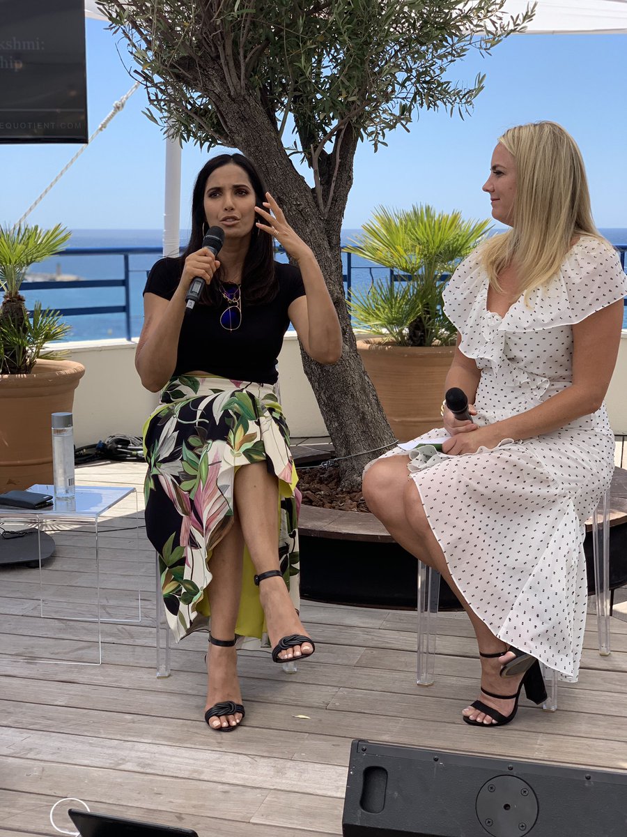femalequotient's tweet photo. “I was going to do anything I could to make a life for myself.” @PadmaLakshmi and @kellycambell @hulu are unplugged in the #FQLounge #CannesLions #CannesLions2019 https://t.co/3FBorrzVZK