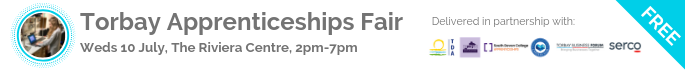 BeckyDavies01's tweet photo. Delighted to confirm some of exhibitors at the first #Torbay #ApprenticeshipsFair 10 July! @BeyondEscapesUK @DSFireUpdates @DCPPathfinder @BoveyCastle @ExeApprentices @GHQTraining @MindmapsW @PGLTraining @Prospects @Seenindesign @sdcollege @apprenticeSDC @TorbaySDevonNHS https://t.co/iIowUoqjhU