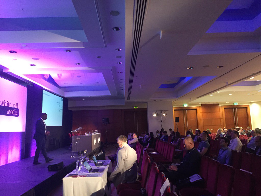 bryanbarrow's tweet photo. .@WhitehallMedia Larry Orimoloye is telling tales from the field of Enterprise AI at #wmbda https://t.co/eMFQ3Ioo7s