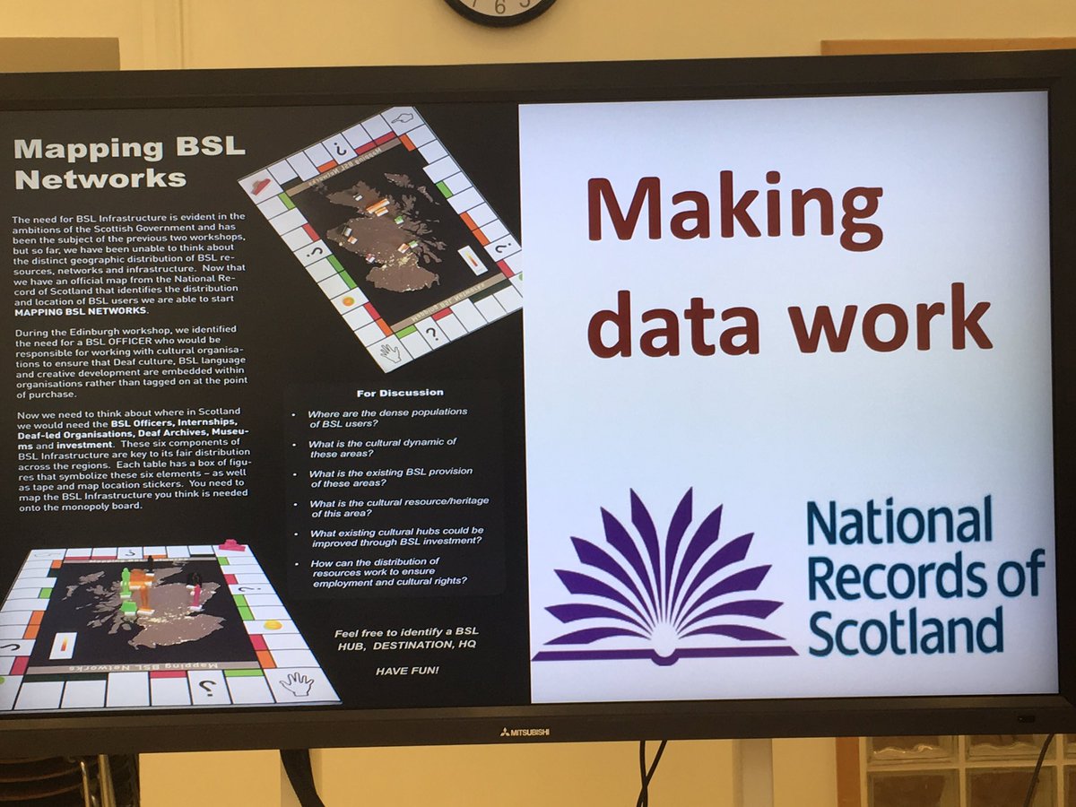 KirstieJamieson's tweet photo. Fascinating presentation from @BDA_Scot on BSL futures, archives and mentors.  collaboration in action 👉🏻Now the 1st workshop maps BSL infrastructure on our new BSL map of Scotland. #creativerisktakers https://t.co/pAdS2bMY9s