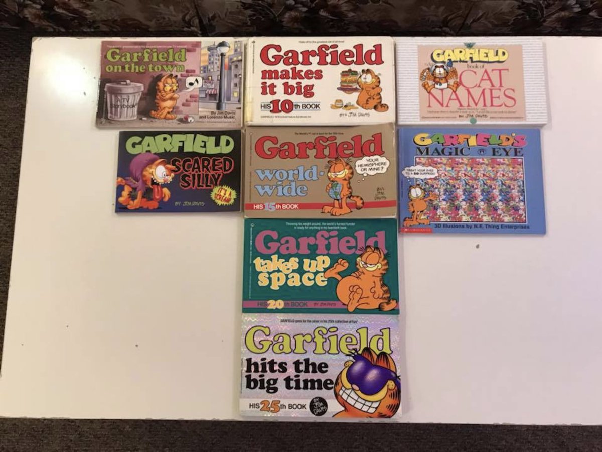 JUNE 19TH IS GARFIELD THE CAT DAY! BECAUSE HIS OFFICIAL BIRTHDAY IS JUNE 19TH 1978! AND THIS IS WHERE IT ALL BEGAN! HIS VERY FIRST COMIC! WHICH WAS LATER PUBLISHED IN HIS VERY FIRST BOOK! WHICH WE OWN ALONG WITH OTHER VINTAGE AND NEWER GARFIELD BOOKS! #garfieldthecatday #garfield