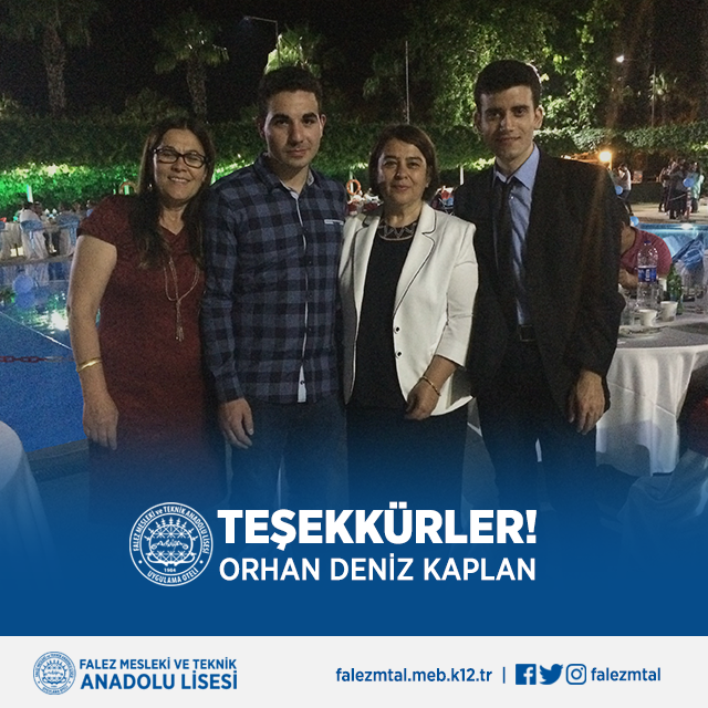 falezmtal's tweet photo. Mayıs 2011’den bugüne Okulumuza vermiş olduğu destek ve katkıları için mezun Öğrencimiz Sayın Orhan Deniz Kaplan’a teşekkür ederiz. https://t.co/2USVRoh0Ns