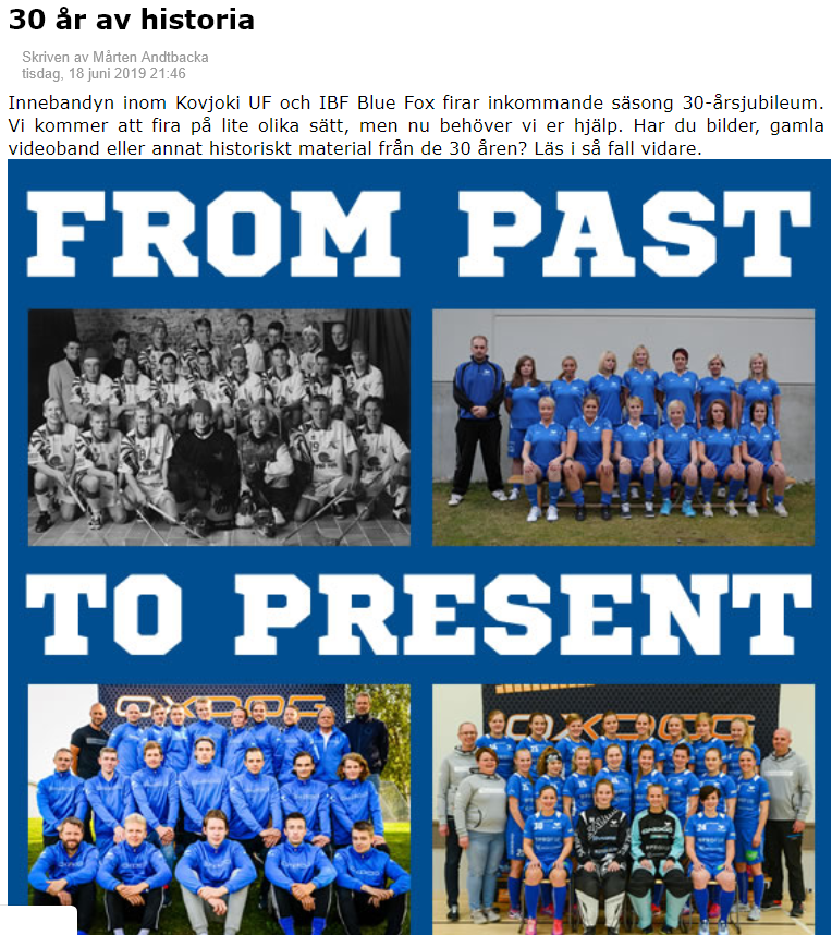 En speciell säsong på intågande.

Dels för 30-års jubileum, dels för en speciell känsla för årets trupp. +20 hungriga killar på varje träning med en arbetsmoral på 110%💪 #stormvarning #preseason #ibfbluefox