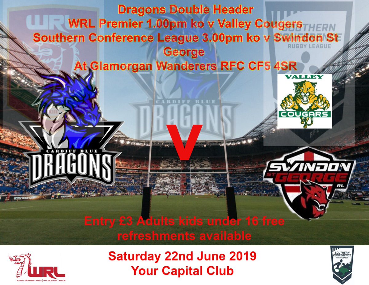 Cardiff Rugby League (@cardiffrl) on Twitter photo Big double header at <a href="/GlamWandsRFC/">Glam Wanderers RFC</a> this Saturday £3 for 2 exciting games of rugby league. What a bargain. Kids and wheelchair users free. <a href="/WalesRugbyL/">Wales Rugby League</a> <a href="/CardiffRugbyWeb/">Cardiff Rugby Life</a> <a href="/CMUrugbyleague/">Cardiff Met RLFC</a> Big double header at <a href="/GlamWandsRFC/">Glam Wanderers RFC</a> this Saturday £3 for 2 exciting games of rugby league. What a bargain. Kids and wheelchair users free. <a href="/WalesRugbyL/">Wales Rugby League</a> <a href="/CardiffRugbyWeb/">Cardiff Rugby Life</a> <a href="/CMUrugbyleague/">Cardiff Met RLFC</a>