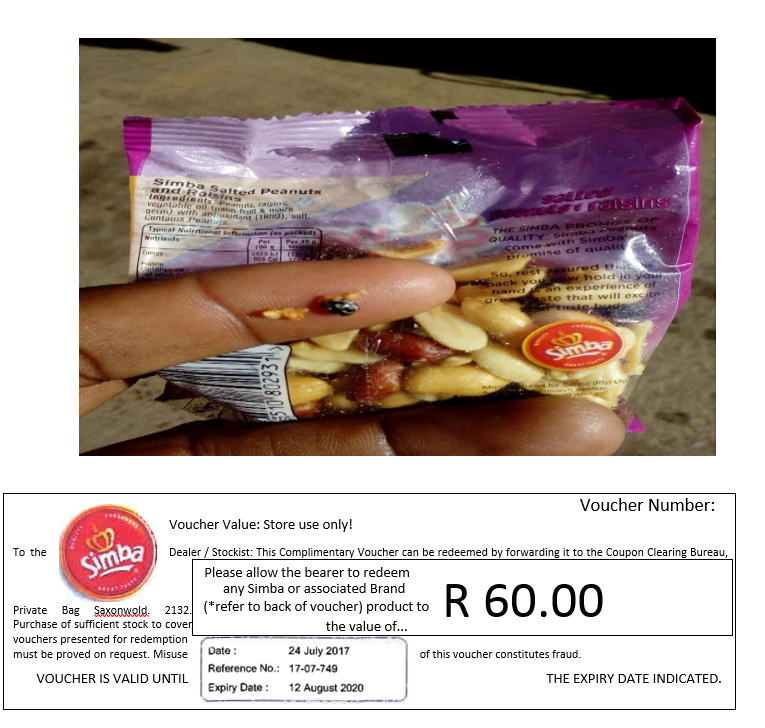Siphokkkkk's tweet photo. @SimbaChipsSA #AlexShutdown #FreshBreakfast #partwithph @AdvBarryRoux you will be surprised how a big company like this will mistreat its customers. Giving me so little compensation that cannot even cover doctors consultation after eating a lady bug that was inside the pack https://t.co/CtXJITkeHN