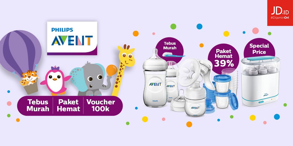 Lengkapi kebutuhan bunda dengan produk Philips Avent, dapatkan promo terbaik di JD.id hari ini, cek sekarang promonya disini : bit.ly/aventjdidjun