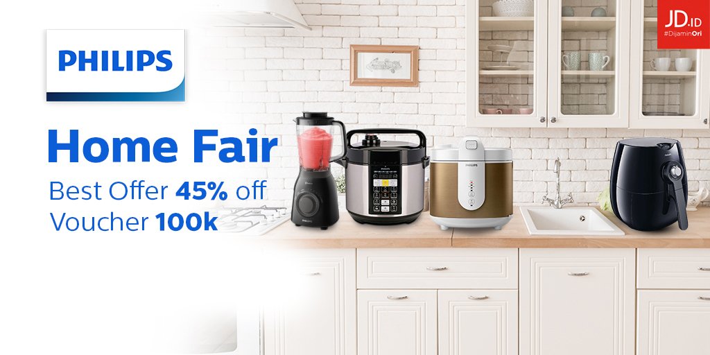 kPhilips Home Fair! Ciptakan kenyamanan di rumah dengan inovasi produk Philips. Diskon hingga 45% + Voucher 100k hanya di JD.id, buruan beli sekarang sebelum kehabisan! klik disini bit.ly/PhilipsHomeFair