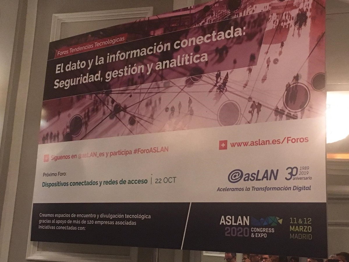 idrconsulting's tweet image. Hoy asistimos al #ForoASLAN: El dato y la información conectada: Seguridad, gestión y analítica organizado por @aslan_es