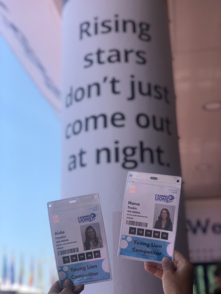 Via_Media's tweet photo. Representatives of #BiH are at #CannesLions2019 #competing with young #creatives from all parts of the #World! 👏 #thinkmore #learnmore #growmore #viamedia #investingineducation https://t.co/Zl8KSVSiB8