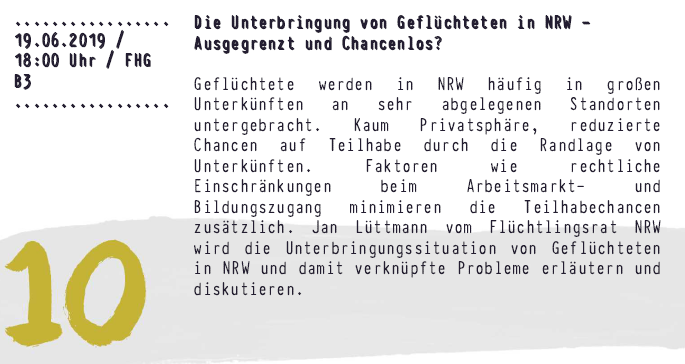 unibi_AStA's tweet photo. #AntiracismFestival Die Unterbringung von Geflüchteten in #NRW - Ausgegrenzt und Chancenlos? Vortrag und Diskussion heute 18 Uhr, B3 FH Bielefeld Hauptgebäude https://t.co/D1huOCZ9R0 https://t.co/Tg3qKDoCCf