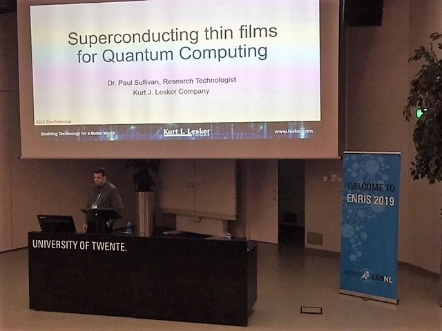 Our Research Technologist Dr. Paul Sullivan was delighted to present on Superconducting Thin Films for Quantum Computing at #ENRIS2019 at the MESA+ institute @utwente! #nanotechnology #photonics #materialsresearch #vacuumscience #quantumcomputing #NanoLabNL #EuroNanoLab