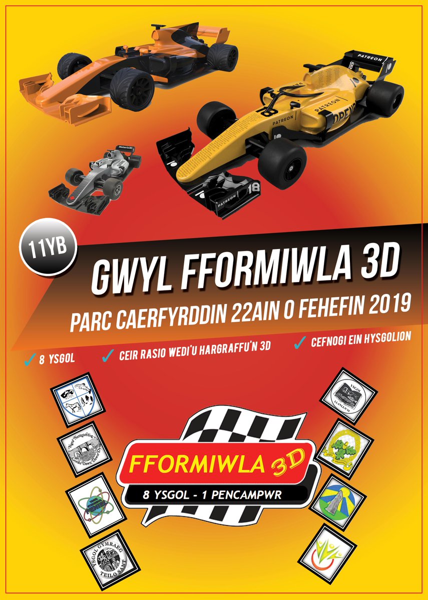 Mae prosiect cyffrous wedi cyflwyno 8 ysgol gynradd o Sir Gâr i argraffu 3D. Dyna ffordd wych o annog brwdfrydedd ar gyfer peirianneg o oed ifanc.
Digwyddiad am ddim, sy’n agored I’r cyhoedd.
🏎️🚦🏁
📅22 Mehefin
⏰11 - 1
📍@carmvelodrome