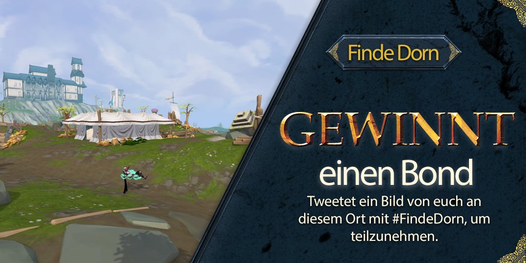 JagexDE's tweet photo. Wollt ihr einen Bond gewinnen? Dann nehmt doch am #FindeDorn-Wettbewerb teil! Die Anweisungen findet ihr im Bild. 💰

Ihr habt 48 Stunden Zeit. Viel Erfolg! https://t.co/MQQ5HTrfz5