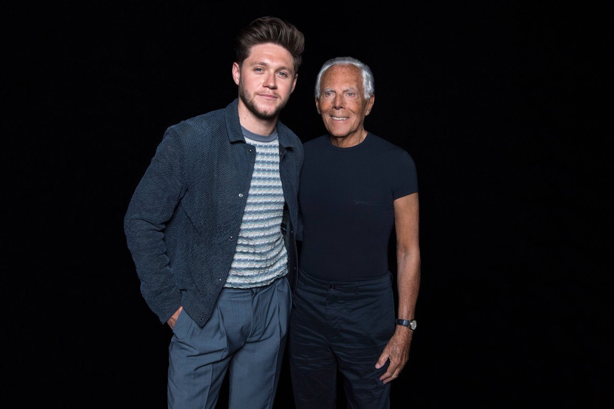 Mr Armani with @NiallOfficial, one of the special guests at the #EmporioArmani SS20 fashion show #mfw #ArmaniStars