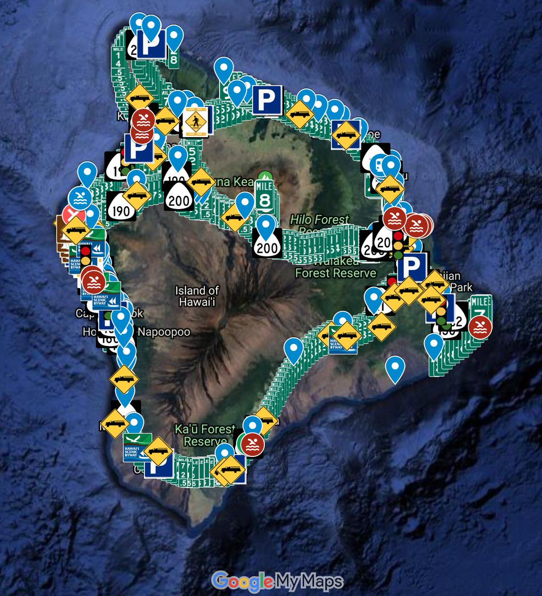 swilkinsoninHI's tweet image. Absolutely adore this BI mile marker #googlemymap from Ben Agdeppa of the Hawaii Island Radio Scanner Community on FB, and you will too. Latest update out today. 
google.com/maps/d/viewer?…