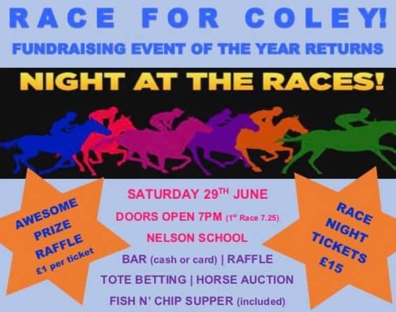 PAHospice's tweet photo. Fancy a flutter? Support 'Night at the Races' in memory of Sam Coley, at Nelson School, #Whitton, a fundraiser for @PAHospice.
Sat 29 June, 7pm. There will also be a raffle with some fantastic prizes!
For tickets contact @Carofursse https://t.co/nbl0wNkujV