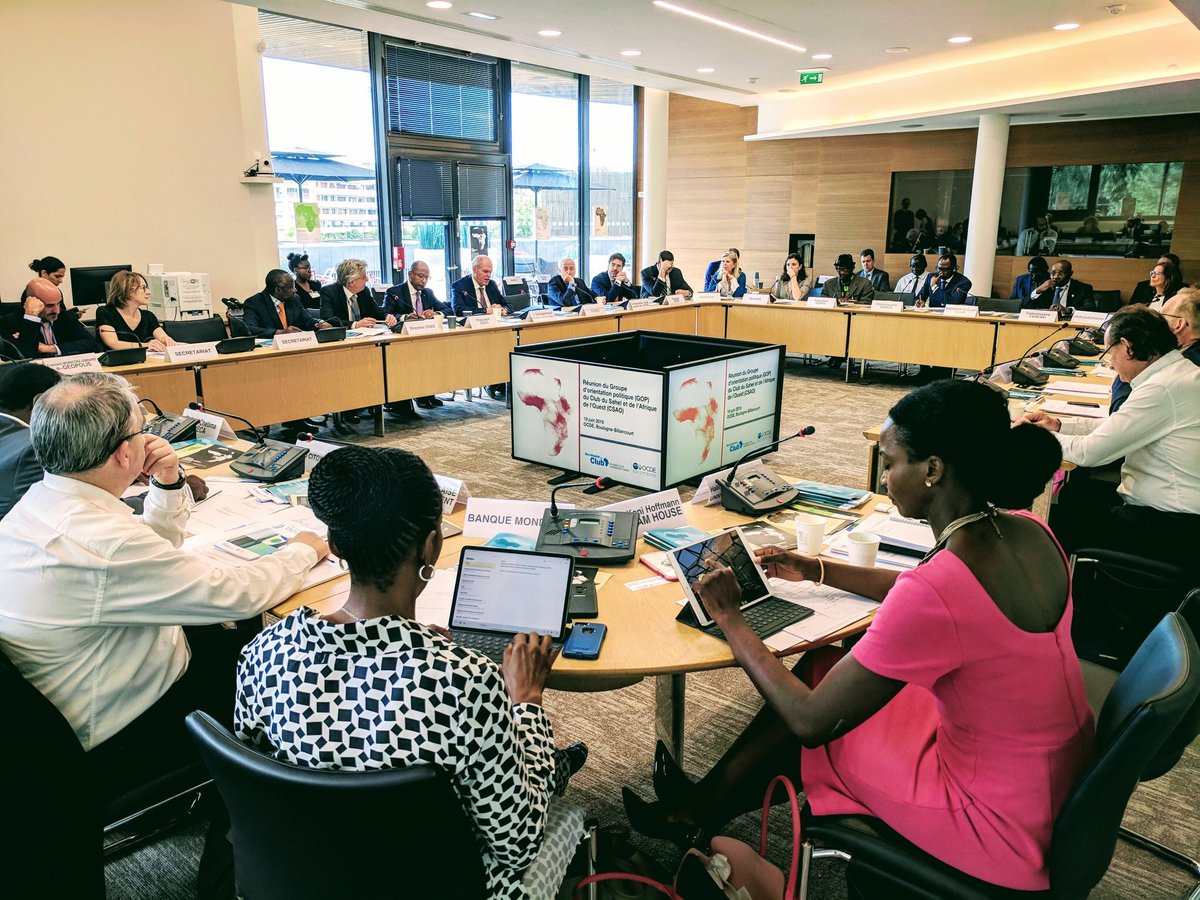 koffizougbede's tweet photo. Opening of @SWAC_OECD Strategy & Policy Group by @OECD DSG #Schlagenhauf and new Honorary President of the Club @NEPAD_Mayaki. Discussing #urbanisation and sustainable #development policies in the Sahel and West Africa. #SWAC2019 #Africapolis #Data4Dev #cities https://t.co/muMtsAQE6S