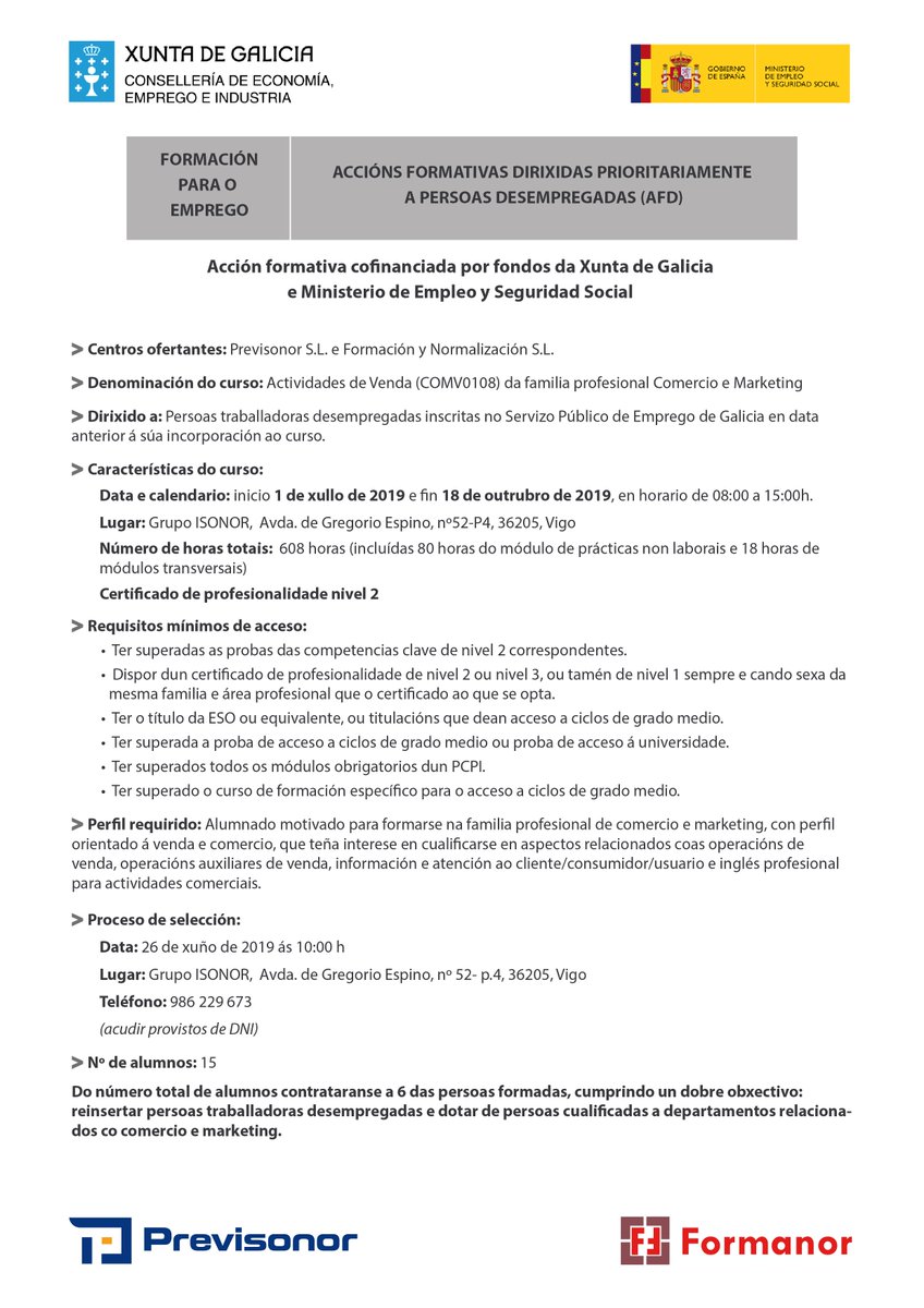 #Empleo | En Grupo Isonor buscamos nuevo talento para nuestro departamento comercial. Si te ilusiona el mundo comercial y quieres formar parte de nuestro #equipo, ¡contacta con nosotros!  #Santiago➡ bit.ly/2MRC83o #Vigo ➡bit.ly/2MRC83o

Únete a nuestro equipo!