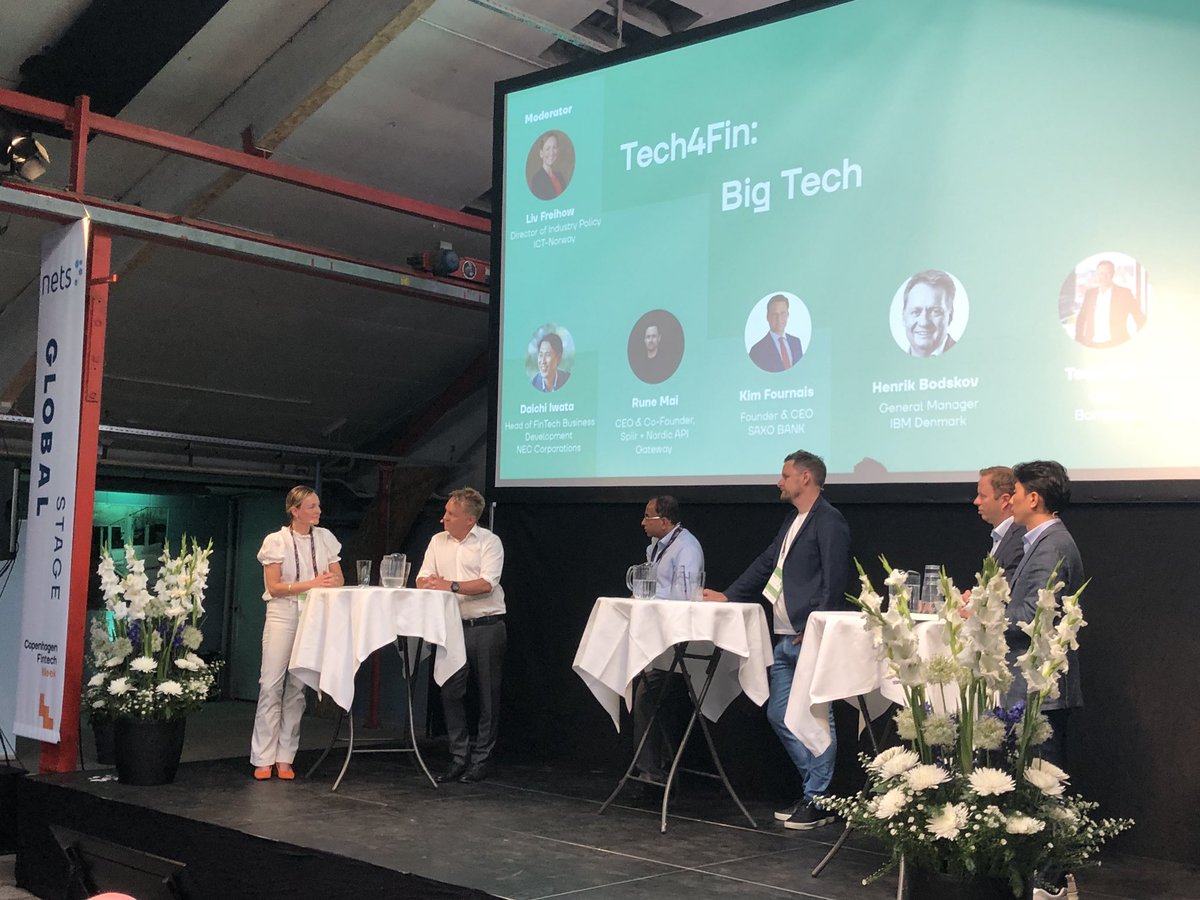 GM of <a href="/IBM/">IBM</a> #Denmark <a href="/HBodskov/">Henrik Bodskov</a>:  “If they don’t understand where they have the data they will not exist in six to seven years.” Interesting panel about #BigTech at <a href="/CphFinTech/">Copenhagen FinTech</a> Week. #cphftweek