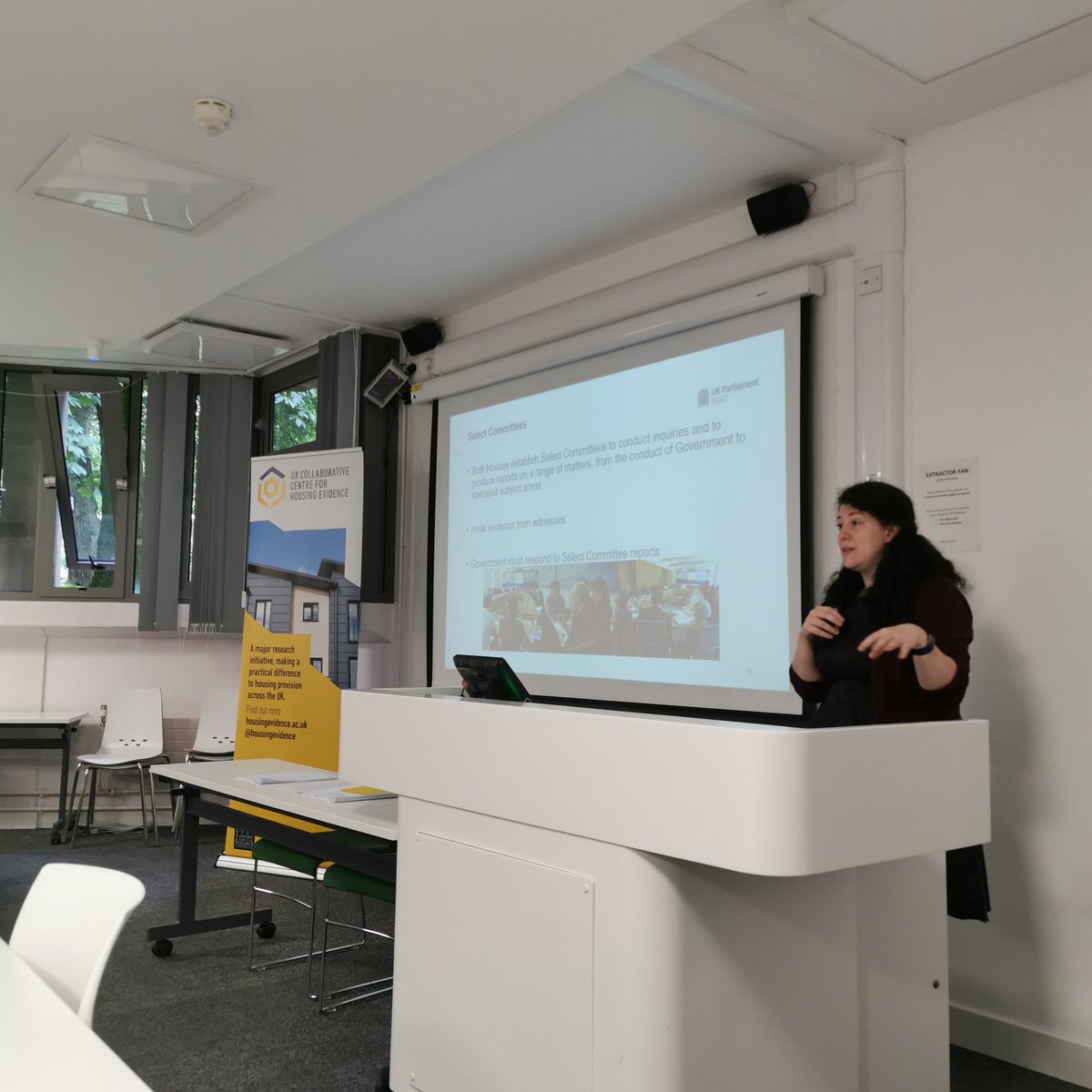 Day 2 of <a href="/housingevidence/">CaCHE</a> PhD summer school kicking off with an insight into parliament from @ResearchRowena from <a href="/POST_UK/">POST (UK Parliament)</a> - some great ways PhDs can have an impact through their work #ukhousing #researchimpact #evidence