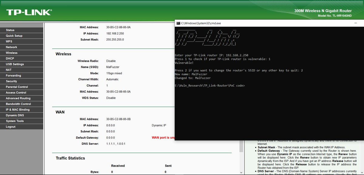 MalFuzzer's tweet image. Recently I found a vulnerability in TP-Link's home router.
Below is the link to the PoC 😀#TPLink #Vulnerability #AuthenticationBypass
github.com/MalFuzzer/Vuln…