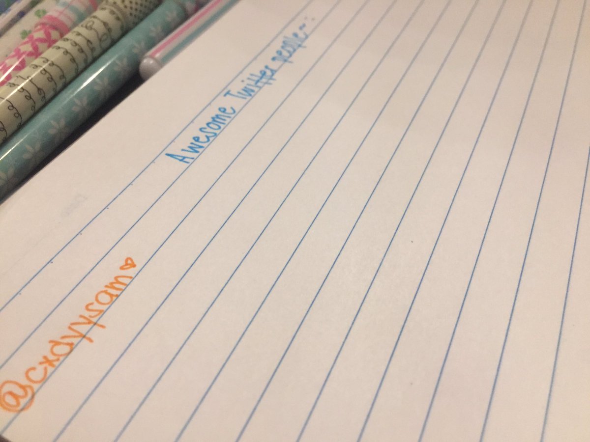 CxdyySam's tweet image. Hey yall! I’ll be writing a bunch of people in my paper!
Just retweet~
And comment what color you want!

(Only followers &amp;amp; mutuals can join!)