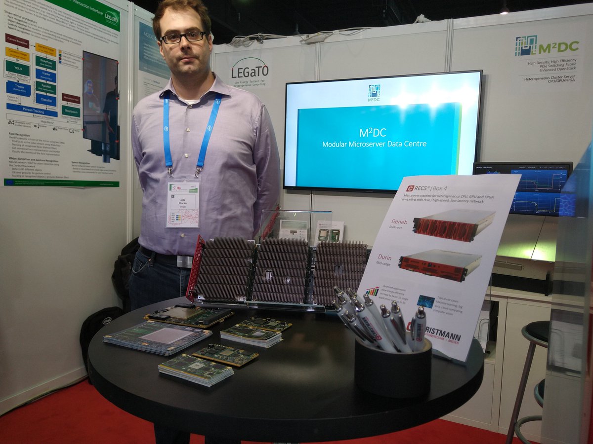 M2DC_Project's tweet image. The @M2DC_Project release of the #modular #microserver #platform is successfully reaching out to the ISC-HPC 2019 audiences this week in Frankfurt. Join us at the booth D1151and schedule a meeting with us online: bit.ly/M2DCmeet We are looking forward meeting you