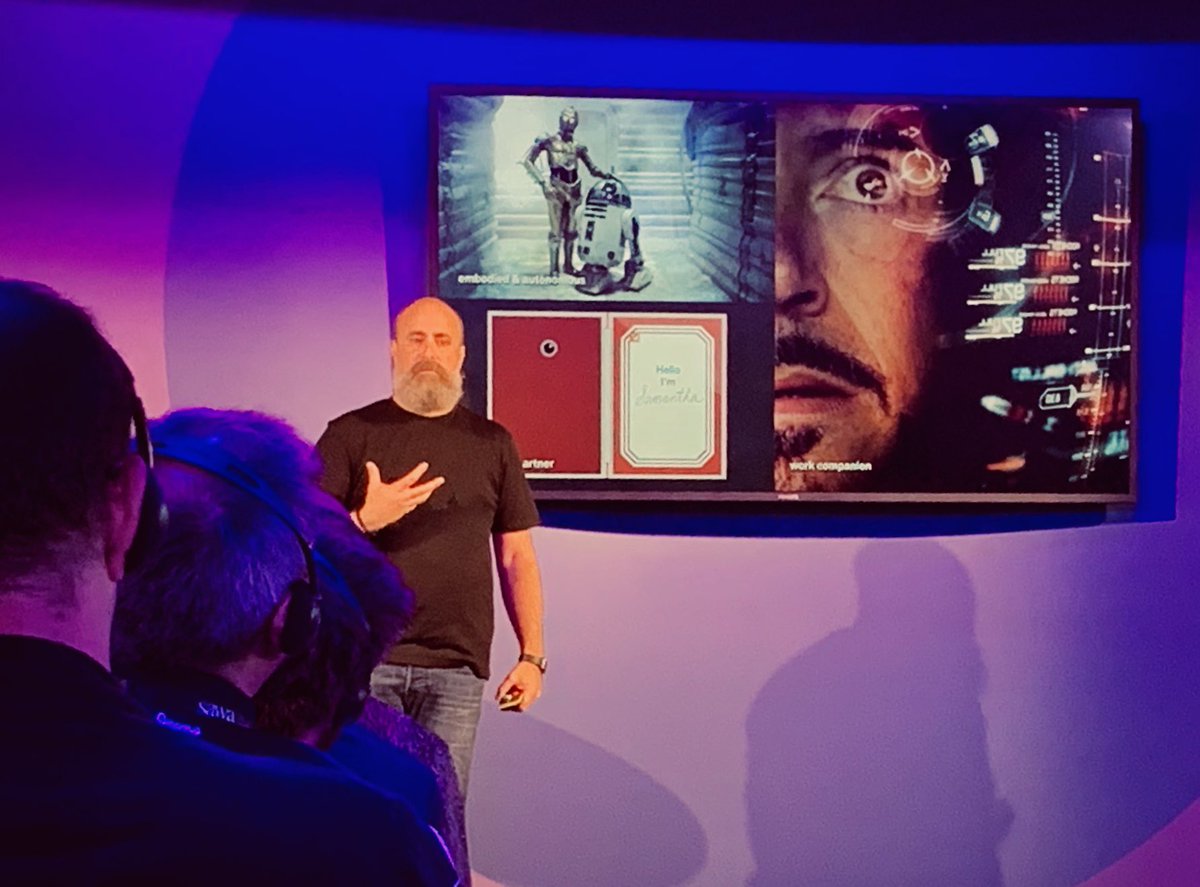 dbajec's tweet image. Watching @Adam_Cutler share @ibmdesign approach to designing for dialogue. You must first have a concrete purpose, establish topic breadth &amp;amp; personality to begin the process. #CannesLions2019  #IBMiX #ibm