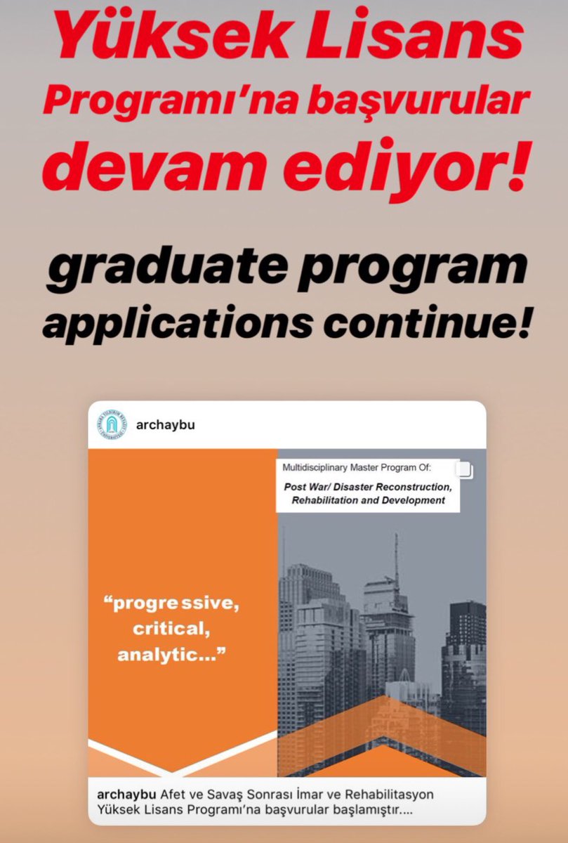 archaybu's tweet image. #masterofarchitecture #graduate #program #architecture #aybu #AYBÜ #interdisciplinary #master #postwar #reconstruction