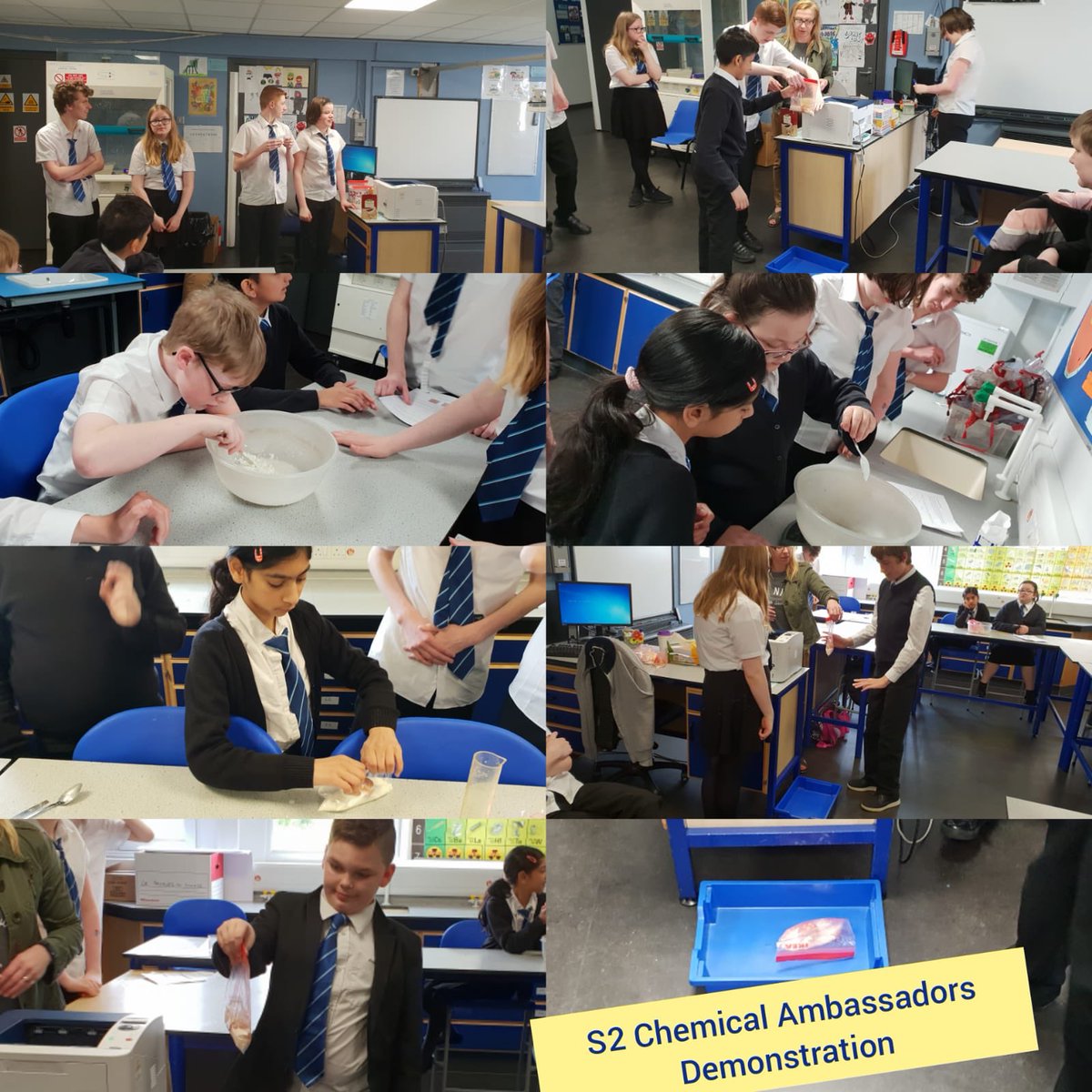 AbercornSecSch's tweet photo. S2 Chemical Ambassadors showing S1 how to make liquid armour! #STEMGlasgow #SSERCprimary https://t.co/jFSiXKJWUc