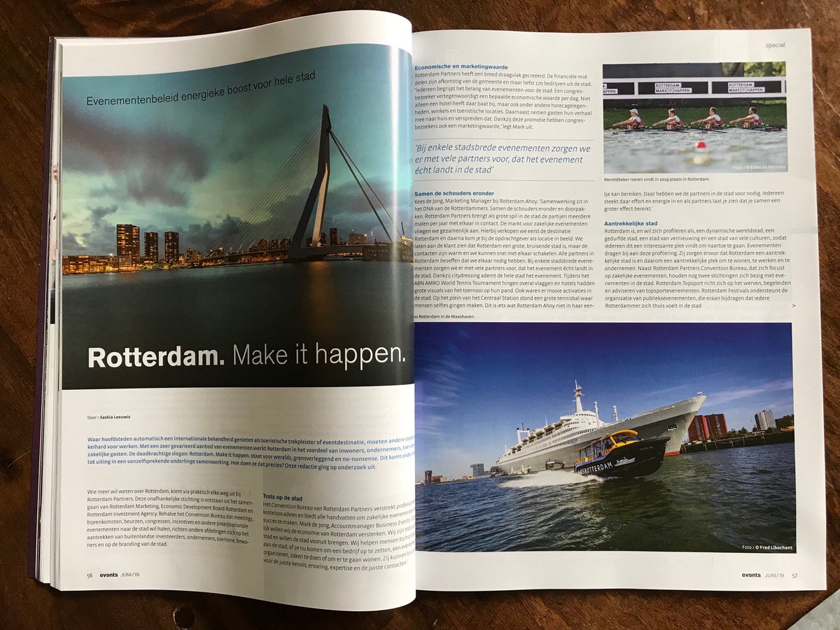 Prachtige SPECIAL in het #eventsmagazine over #Rotterdam. 8 pagina`s aandacht @RdamPartners zoals oa @rotterdamahoy @WestCordHotels #ssRotterdam @HotelNewYork @Rotterdam_News @Drijv_Paviljoen @rotterdam #events_nl  @Events_NL