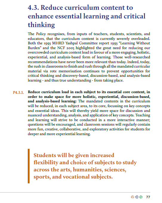 A thread on the internal conflicts & semi-hidden agendas w.r.t. Languages in the Draft National Education Policy. Let's start with undisputed truths. To enhance learning (in currently overloaded students), curriculum should be reduced to enhance learning & critical thinking 1/n