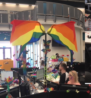 SevernTrentLife's tweet photo. With a site called 'Pride Park' we were always going to have something special planned. Check out how our team in Derby have redesigned their workplace in support of #PrideMonth and our LGBT+ and Allies network.
#WonderfulPlacetoWork #proudlysupportingpride2019 https://t.co/hJWu4QZQSB