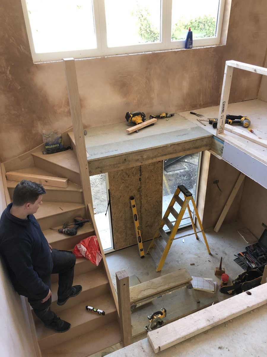 We are currently working with a local construction company installing a new solid oak staircase (with MDF treads and risers) and gallery landing for a customer in Cold Ash. 
#berkshire #joiner #carpentry #homerenovation